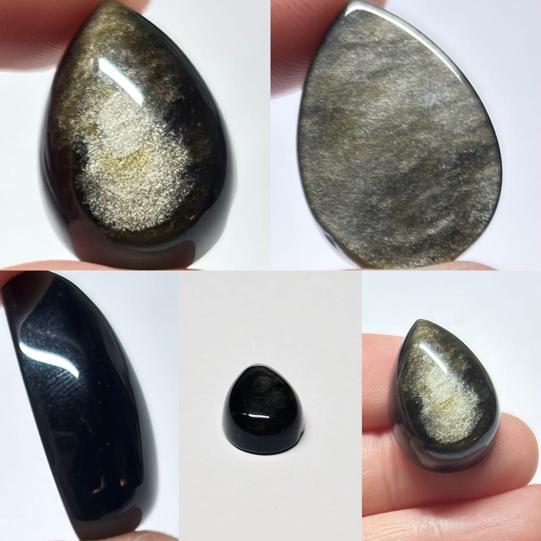 #2096 ♡ゴールドオブシディアン&フロスト水晶天然石♡マクラメネックレス