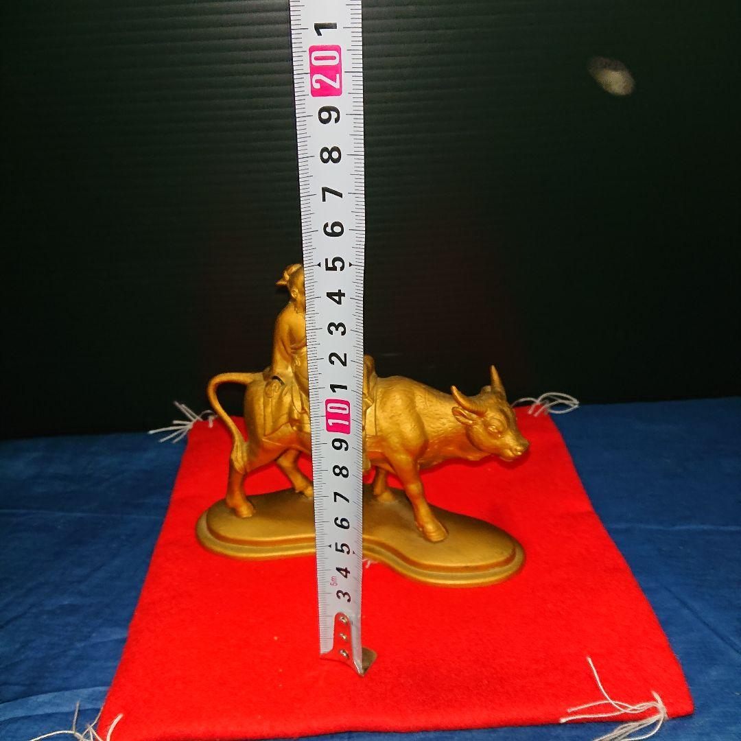 中国古銅宣徳銅、牛に人物