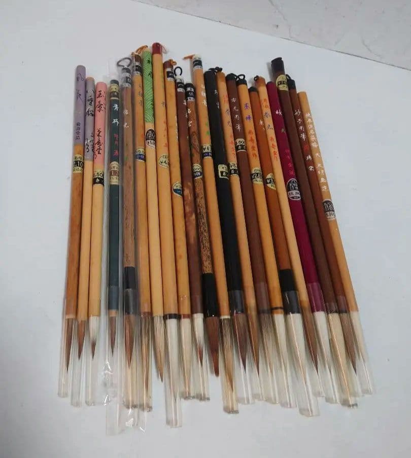 【未使用22本】総額7万円以上！ 伝統工芸品 筆 習字 書道 熊野筆 毛筆