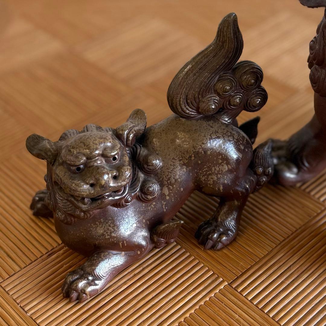 G*n様 SNT935 古備前 名工 香山 造 獅子 狛犬 玉乗り獅子 備前焼