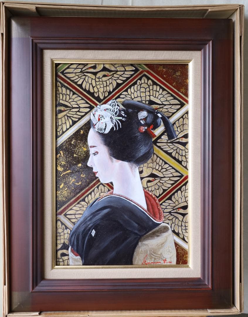 『先笄の彩り』　油彩肉筆画