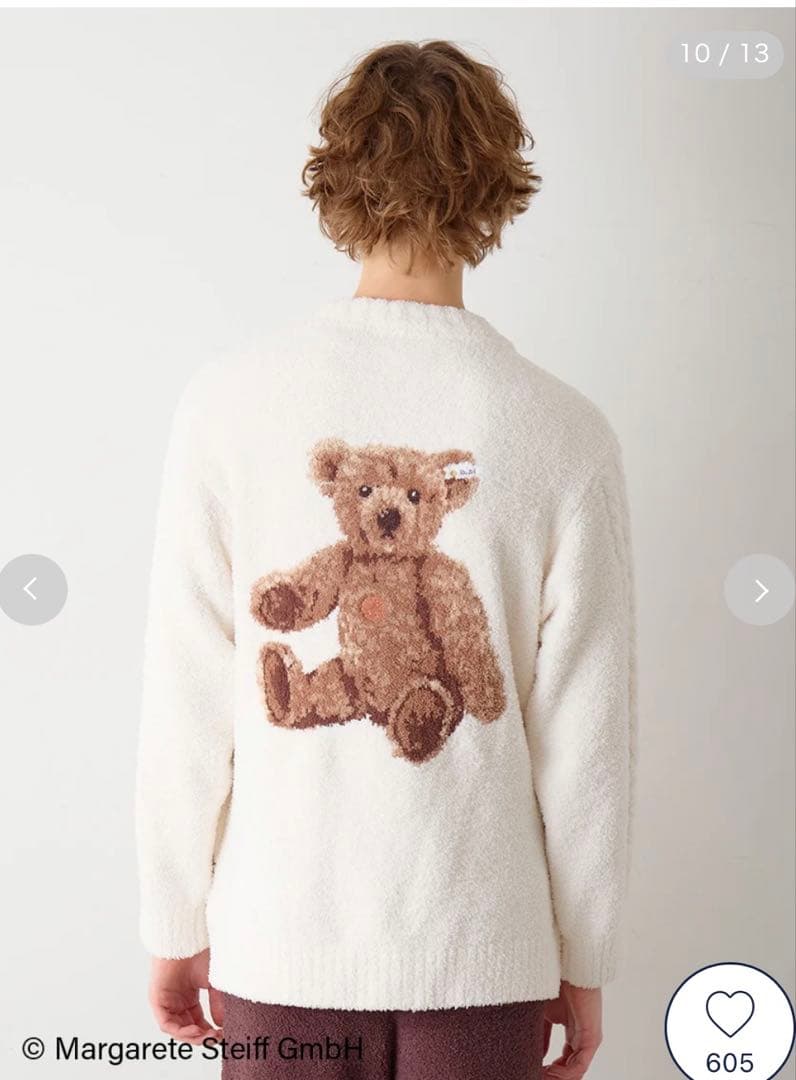 【Steiff】【UNISEX】パウダージャガードカーディガン