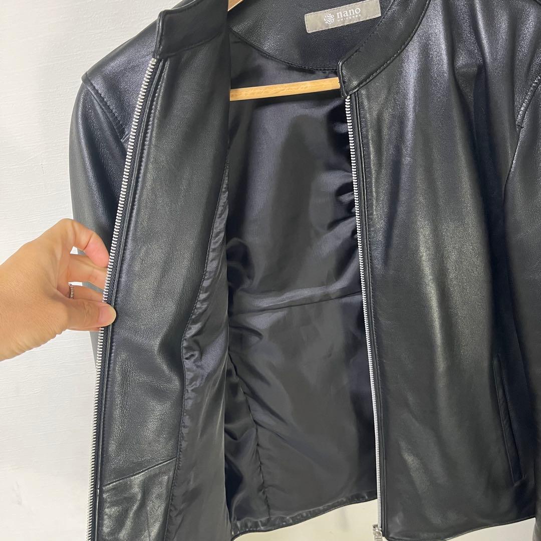 【美品】レザージャケット　シングル　ナノユニバース　サイズM