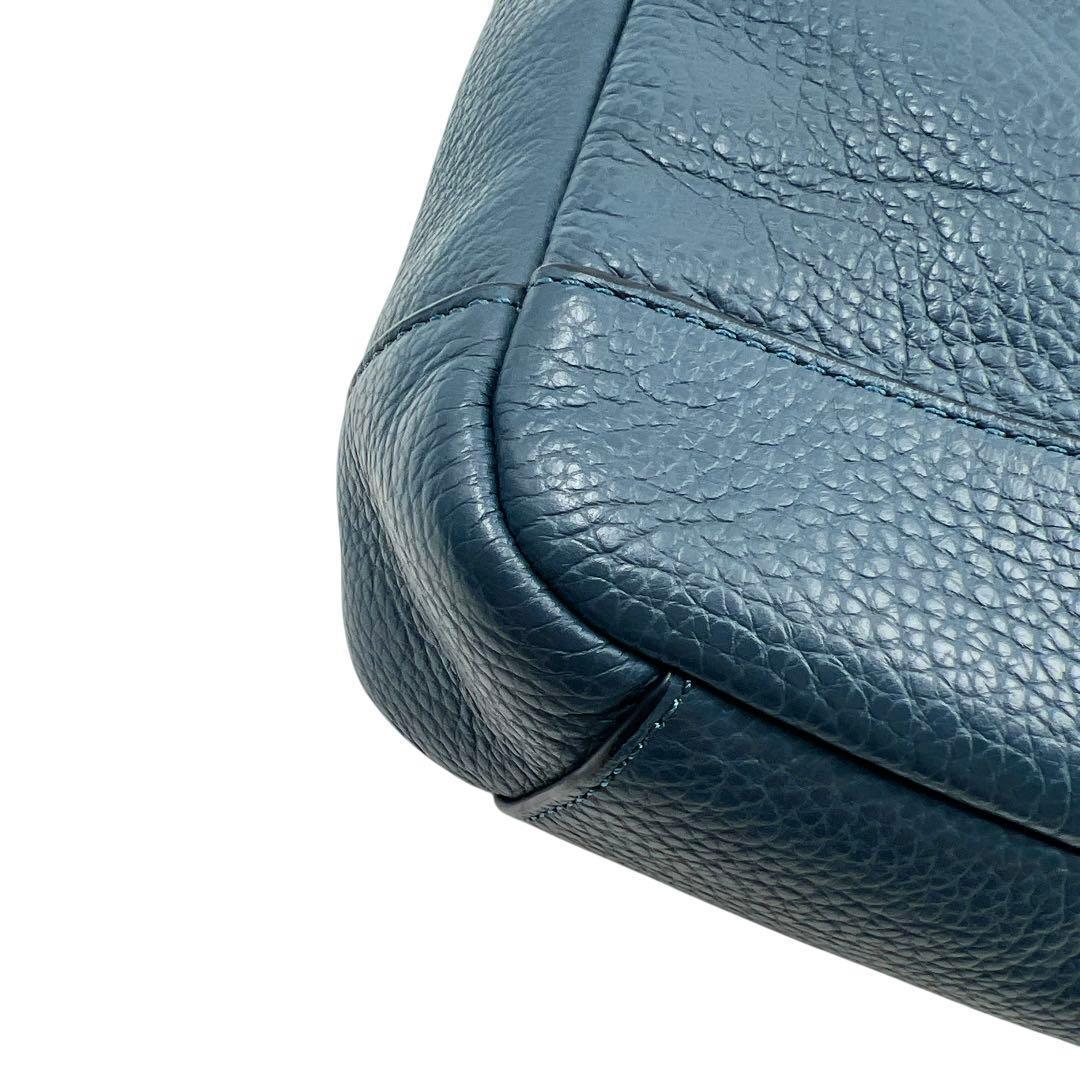 専用 COACH レザー ネイビー 2way ビジネスバッグ メンズ 9136