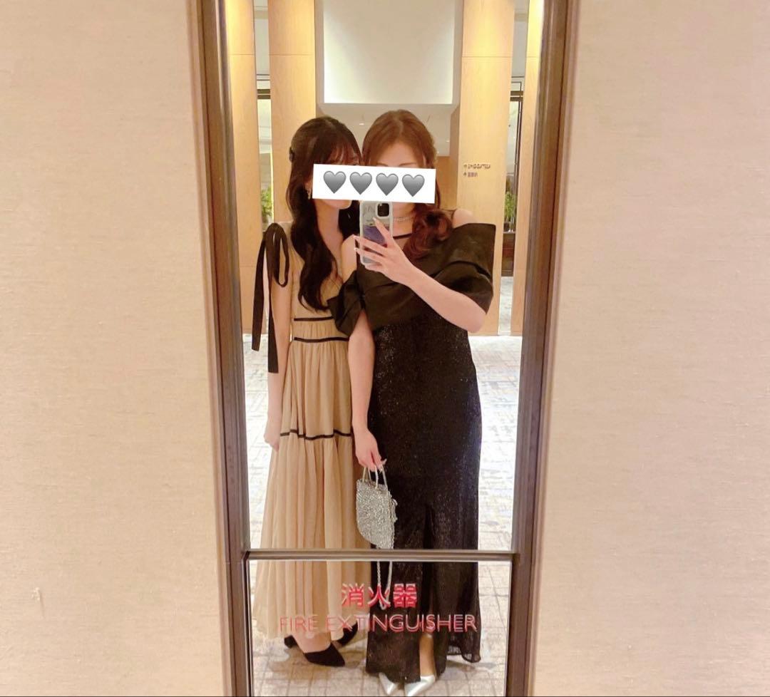 LEJA シースルーアシンメトリースパンコールスリットIラインドレス