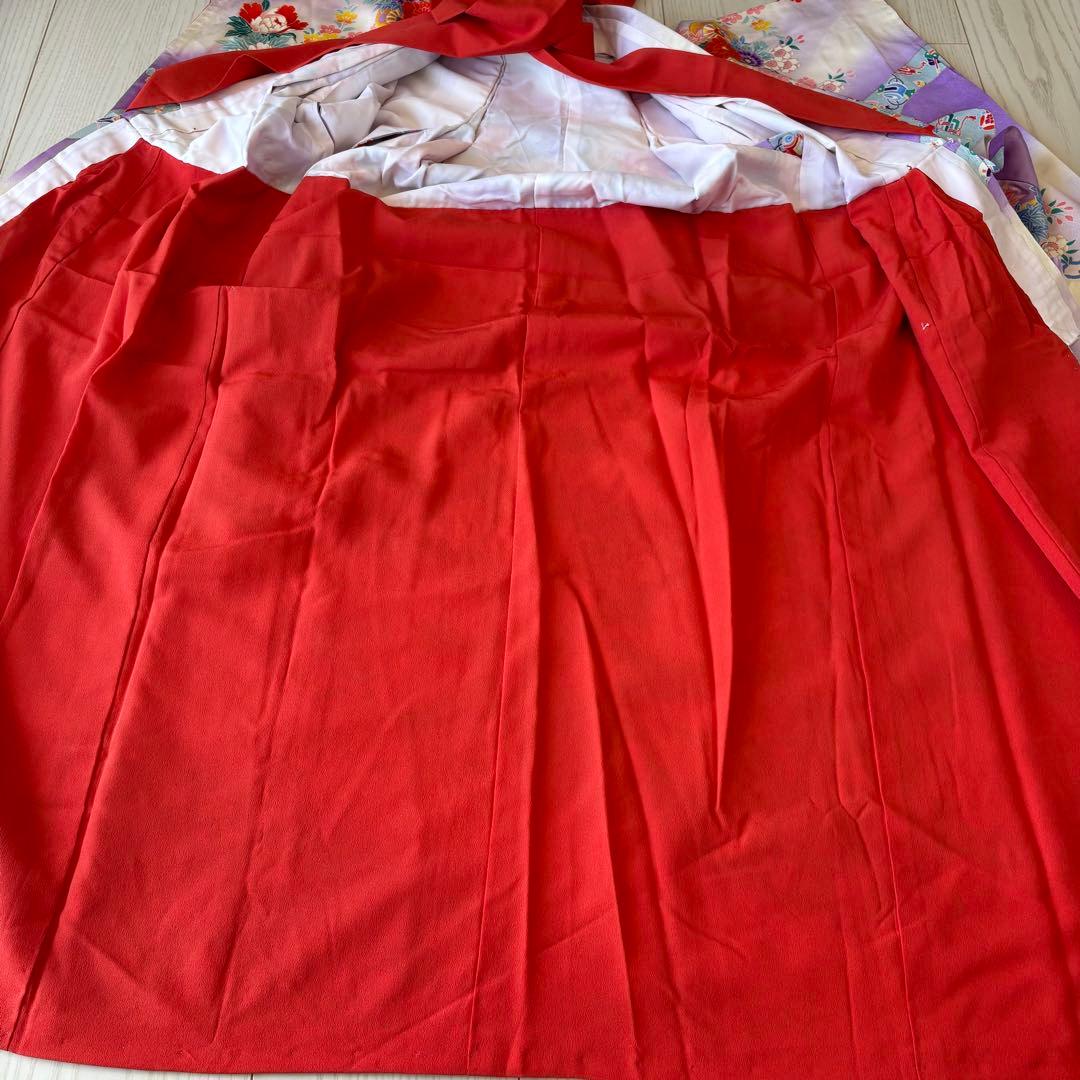 七五三用 紫色 花柄着物