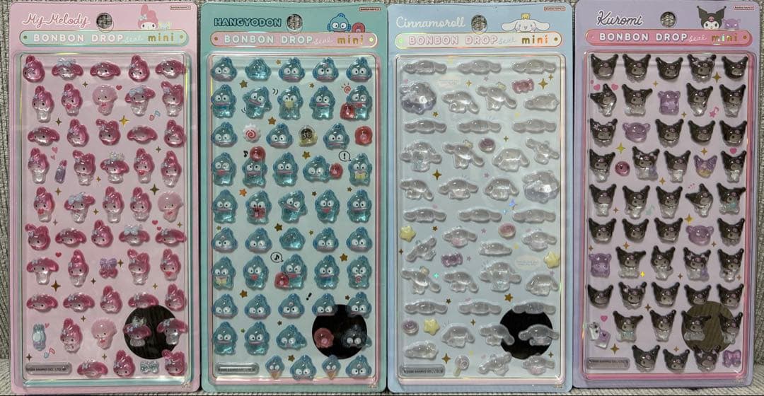 サンリオ ボンボンドロップシール８種 キティ マイメロ クロミ シナモン プリン