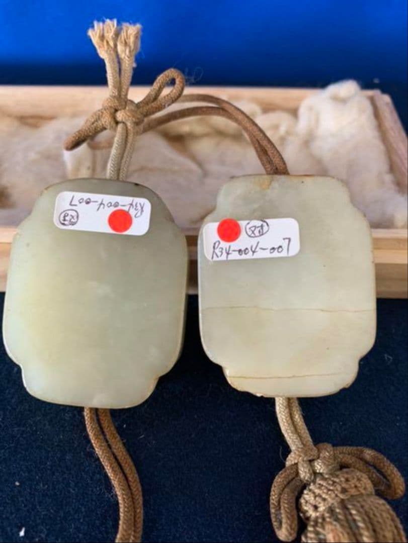 中国古美術/時代物/清 /白玉風鎮ペア