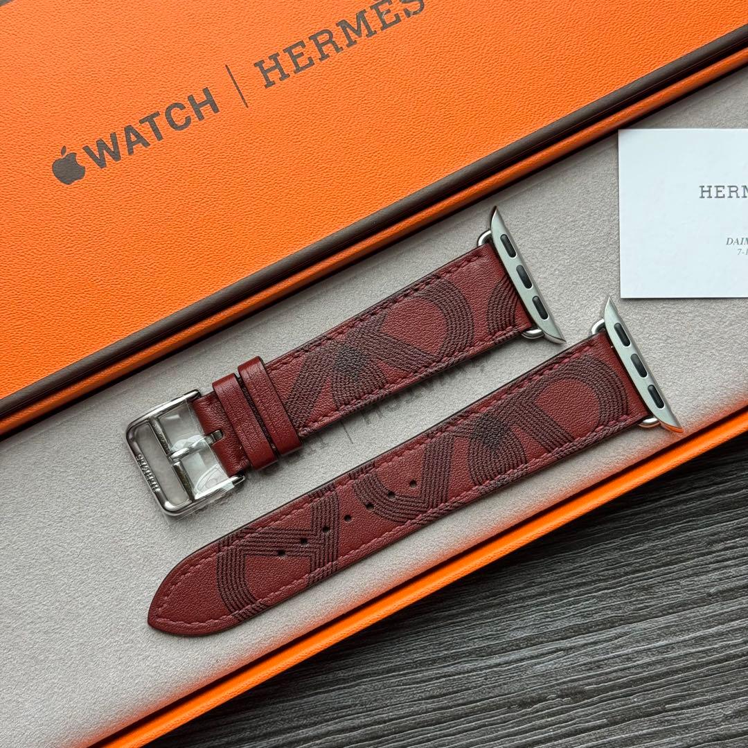 2565 未使用　Apple Watch エルメス　サーキット　ルージュ　レザー