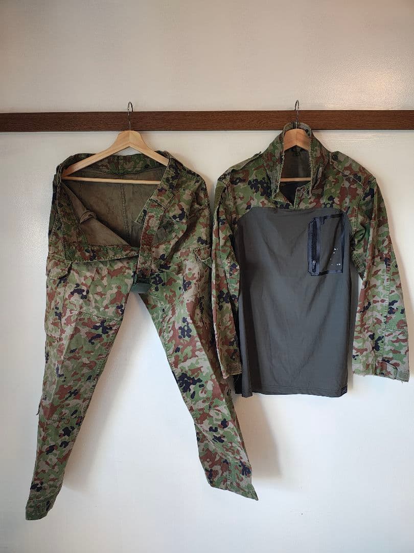 ハンドメイド 陸自迷彩コンバットシャツ 上下セット Mサイズ相当