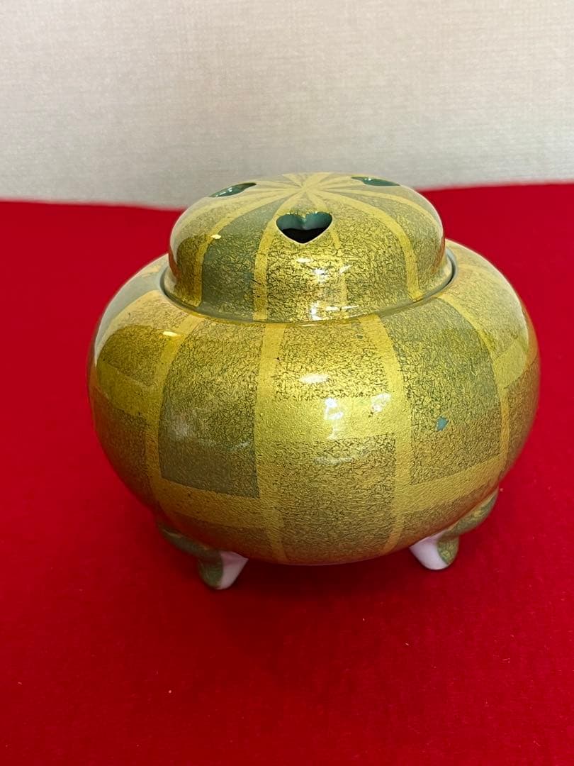 人間国宝 吉田美統 『釉裏金彩 香炉』管理Y36 真作保証