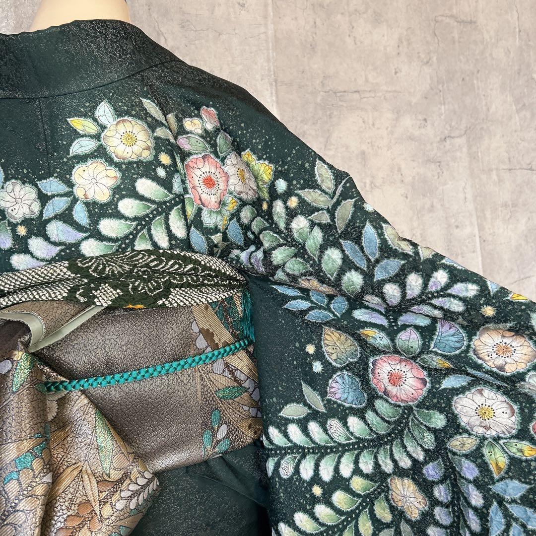 振袖　フルセット　辻が花　翠山工房　銀通し　豪華　本加工　華やか