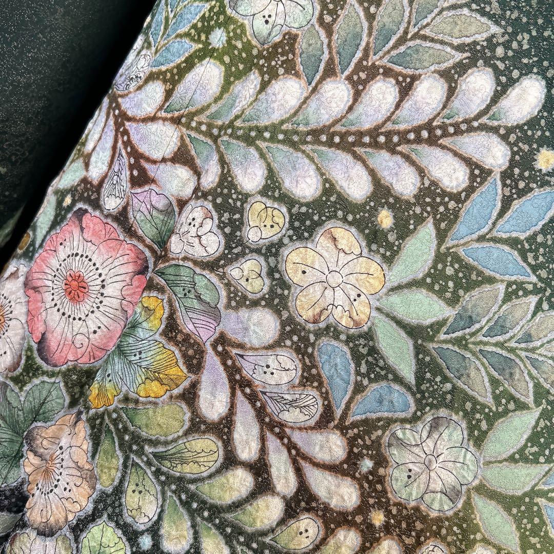 振袖　フルセット　辻が花　翠山工房　銀通し　豪華　本加工　華やか