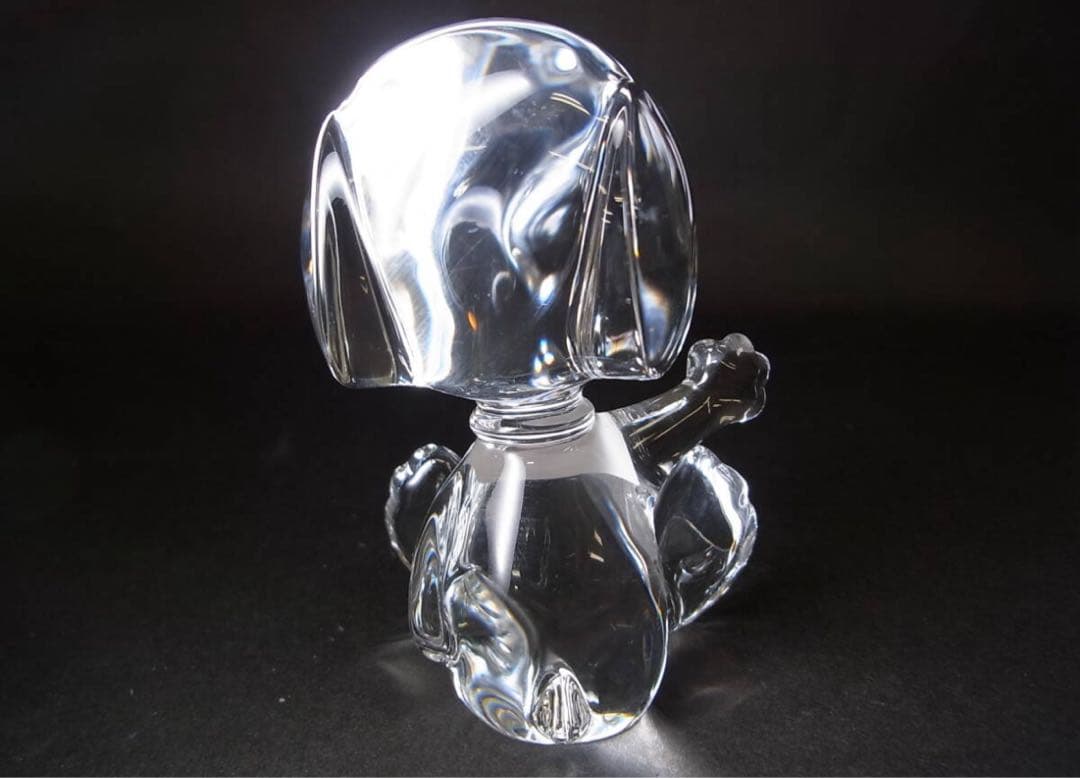 極美品 Baccarat バカラ スヌーピー クリスタル ガラス オブジェ 置物