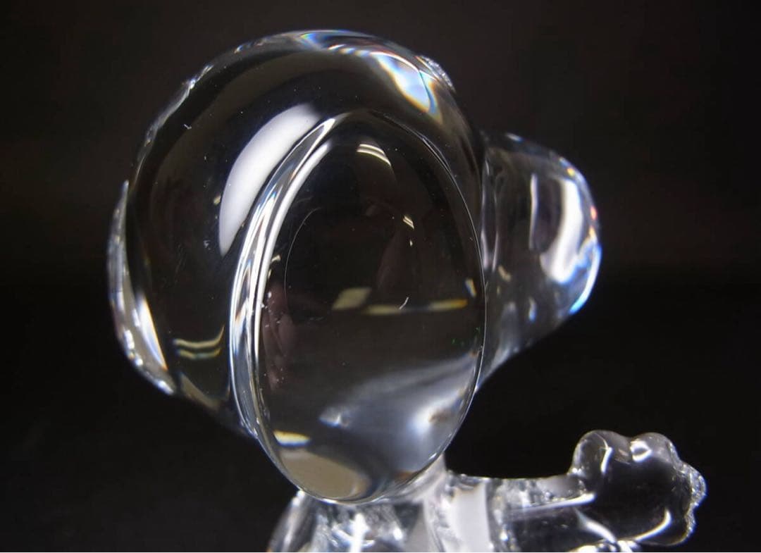 極美品 Baccarat バカラ スヌーピー クリスタル ガラス オブジェ 置物
