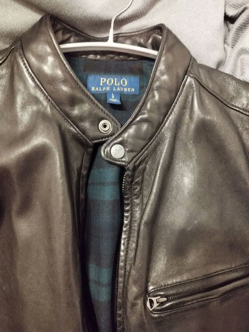 断*き様 レザーシングル　ライダースジャケット 　ラルフローレン