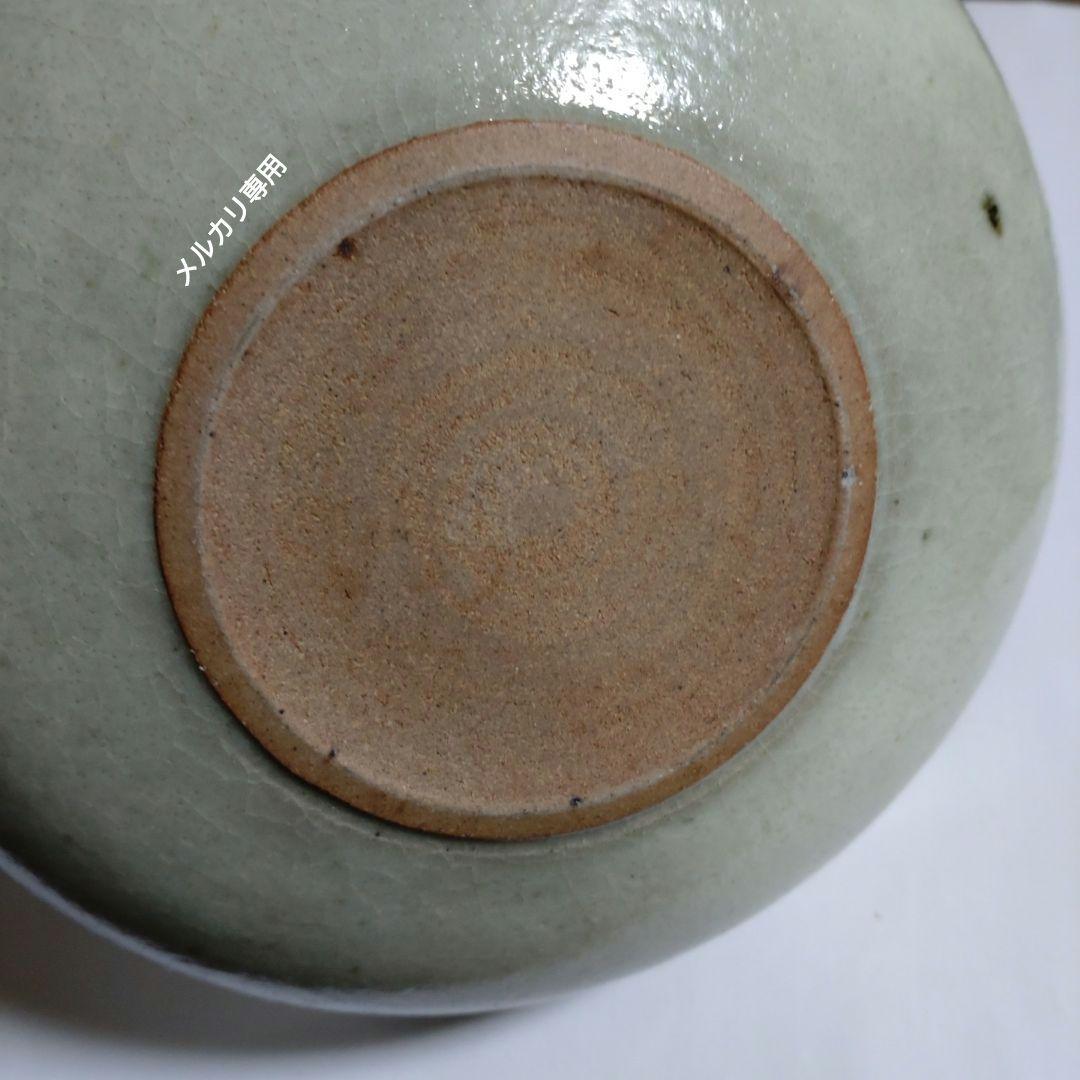 益子焼　大輪の南洋花図深鉢　有名作家物