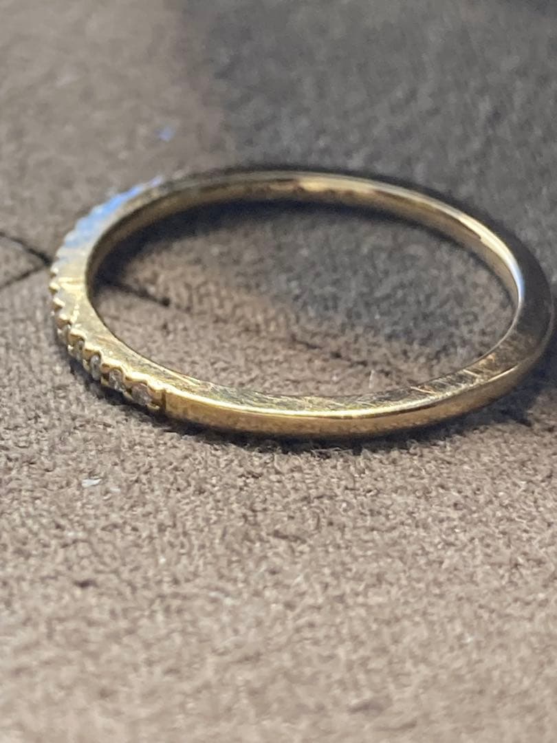 agete K10 ダイヤモンド 0.05ct 5号 ピンキーリング