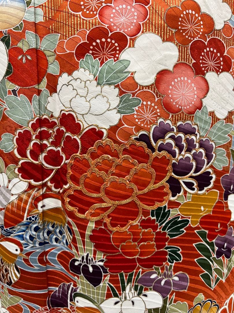 振り袖　フルセット　別誂長襦袢　金彩加工　刺繍入り　振り柄有　川島袋帯　　691