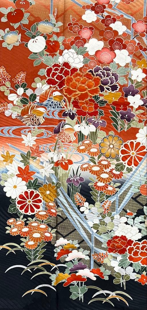 振り袖　フルセット　別誂長襦袢　金彩加工　刺繍入り　振り柄有　川島袋帯　　691