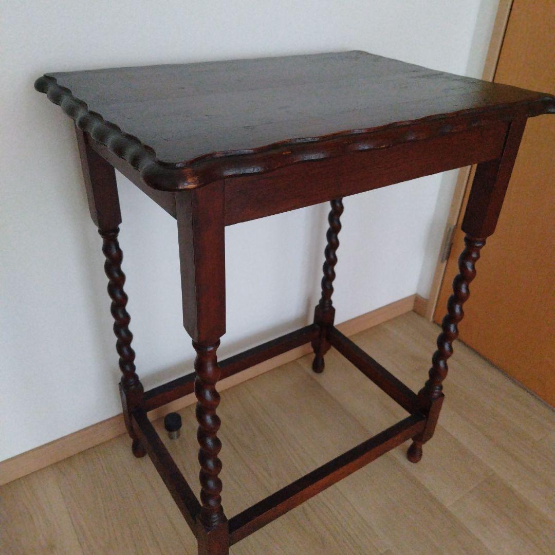 英国アンティーク　サイドテーブル　ディスプレイ　店舗什器　オーク材