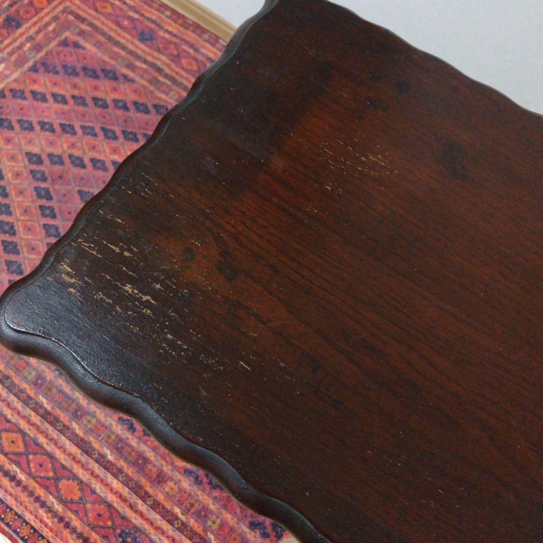 英国アンティーク　サイドテーブル　ディスプレイ　店舗什器　オーク材