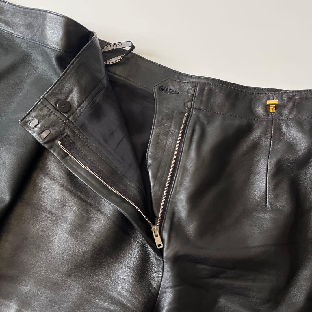 ディオール　スコート　CDバックル　ラムレザー　ブラック　38サイズ　キュロット