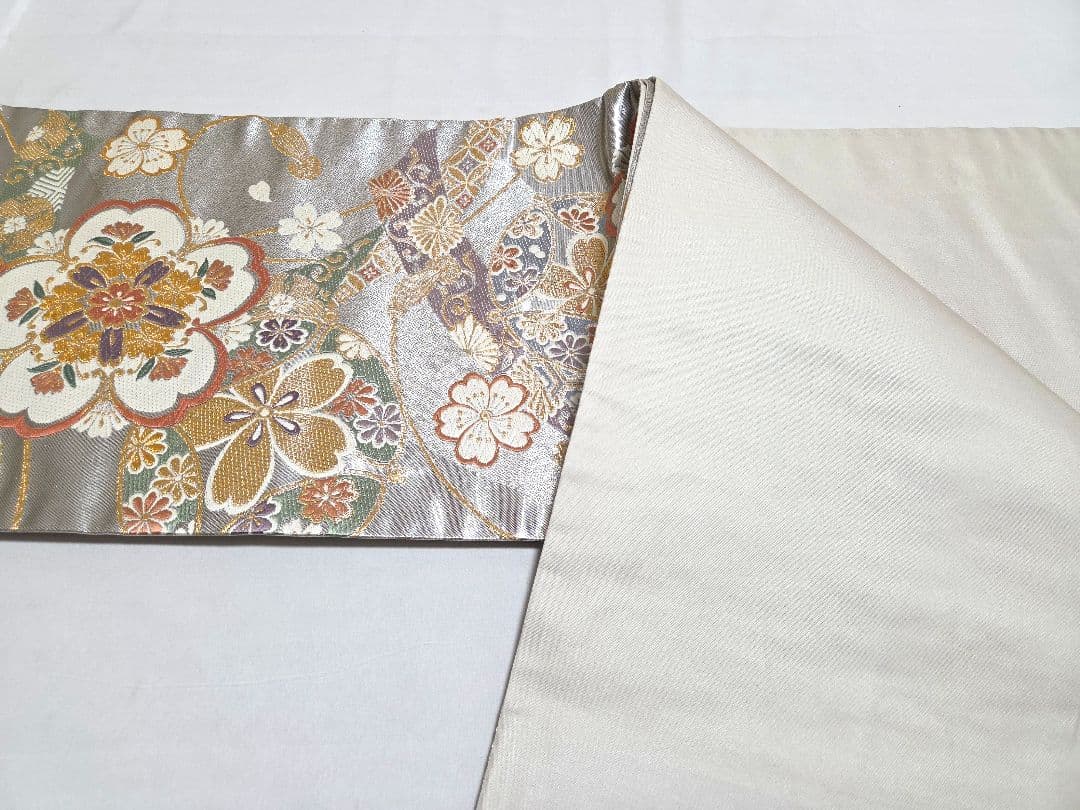 F5 京都きもの友禅 桜 金彩 金駒刺繍 正絹 成人式 振袖・襦袢・袋帯セット