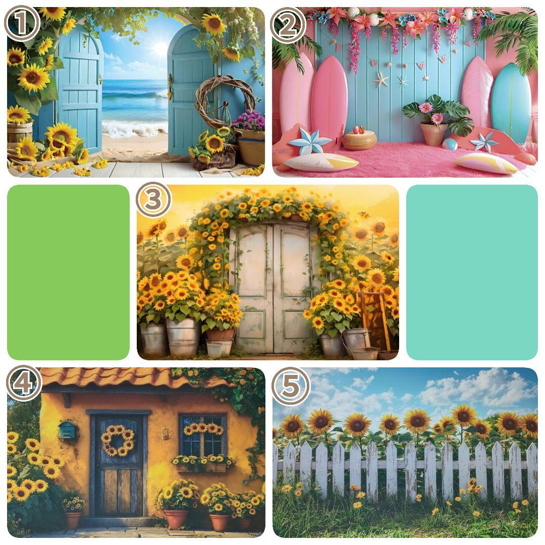 背景布夏BA②　キッズ、ペット、7,8月撮影用フォトブース　サーフィン　ピンク