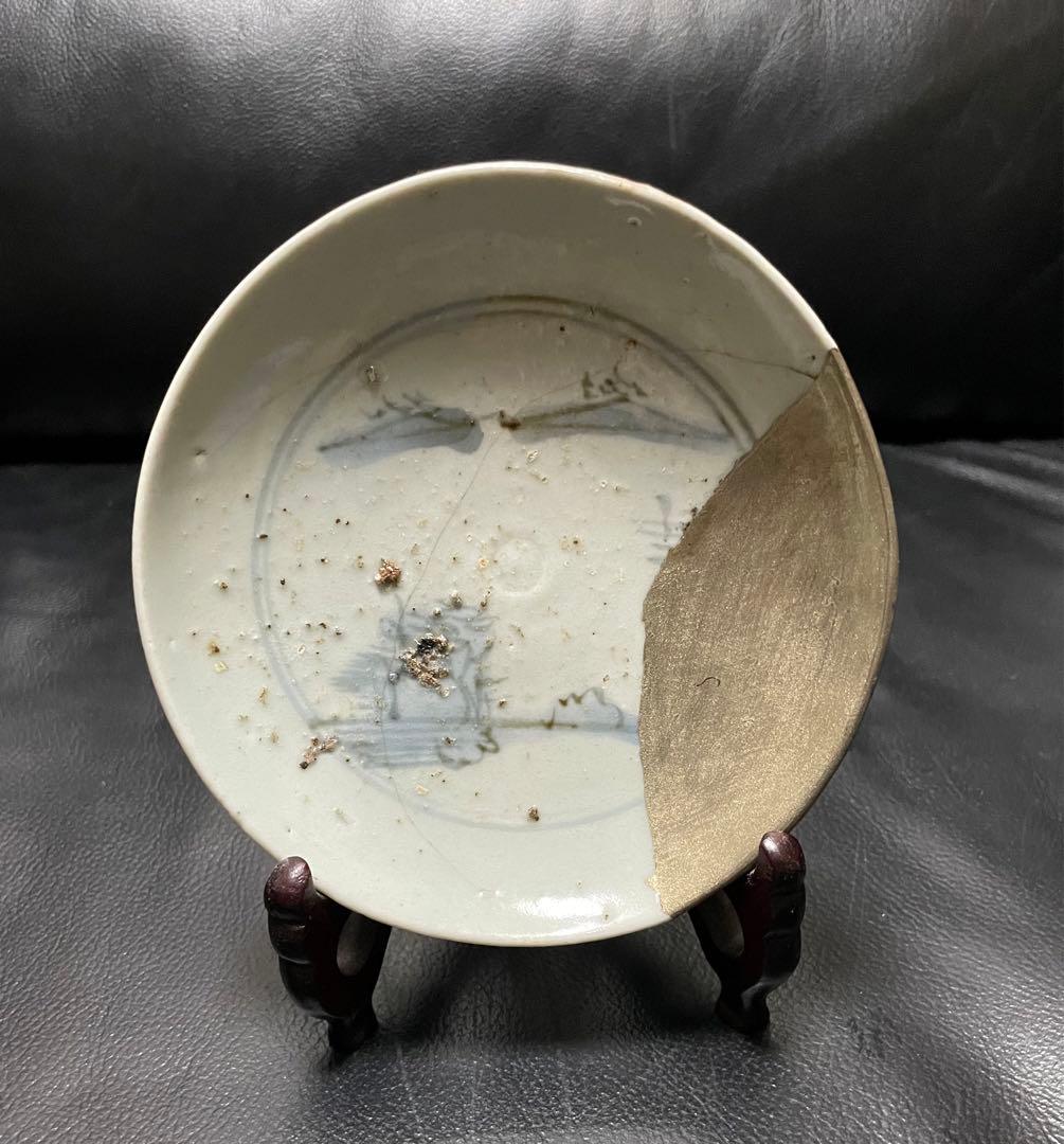 お宝　初期伊万里　染付山水図