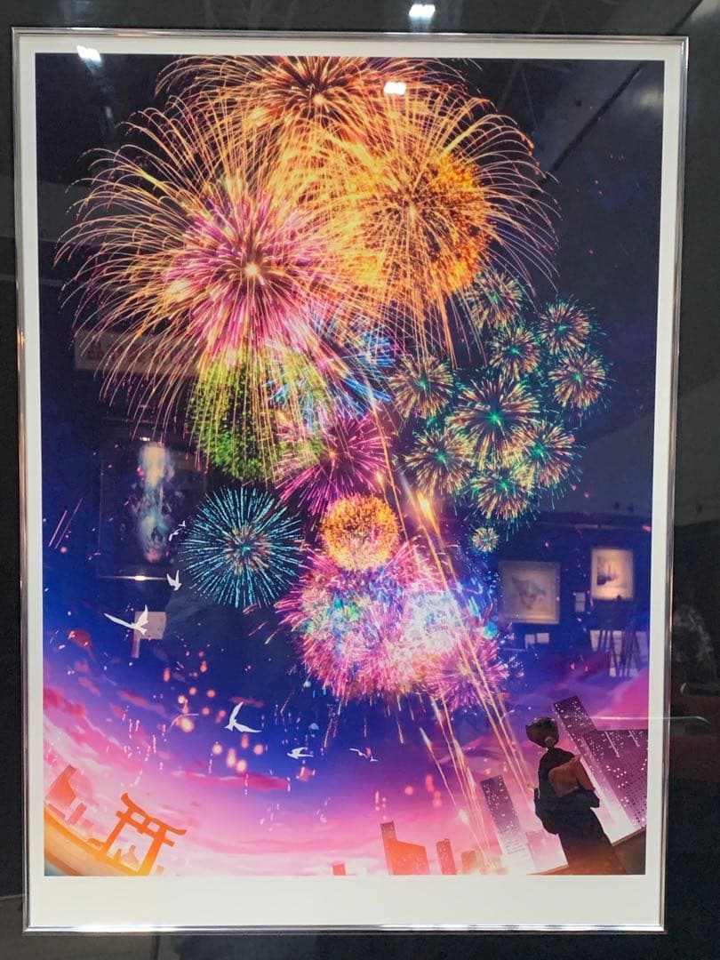 【激レア】まころん　絵画　恋花火　額縁アート