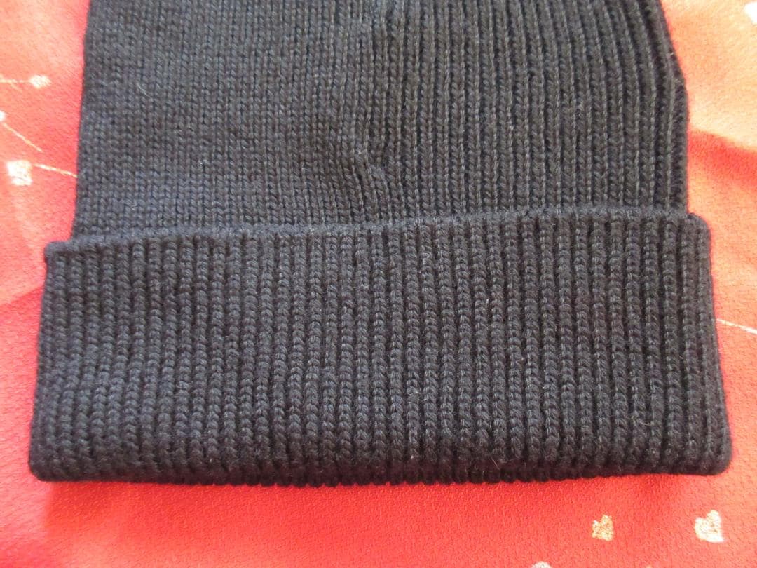 美品! MONCLER モンクレール ニット帽 ニットキャップ ビーニー 黒