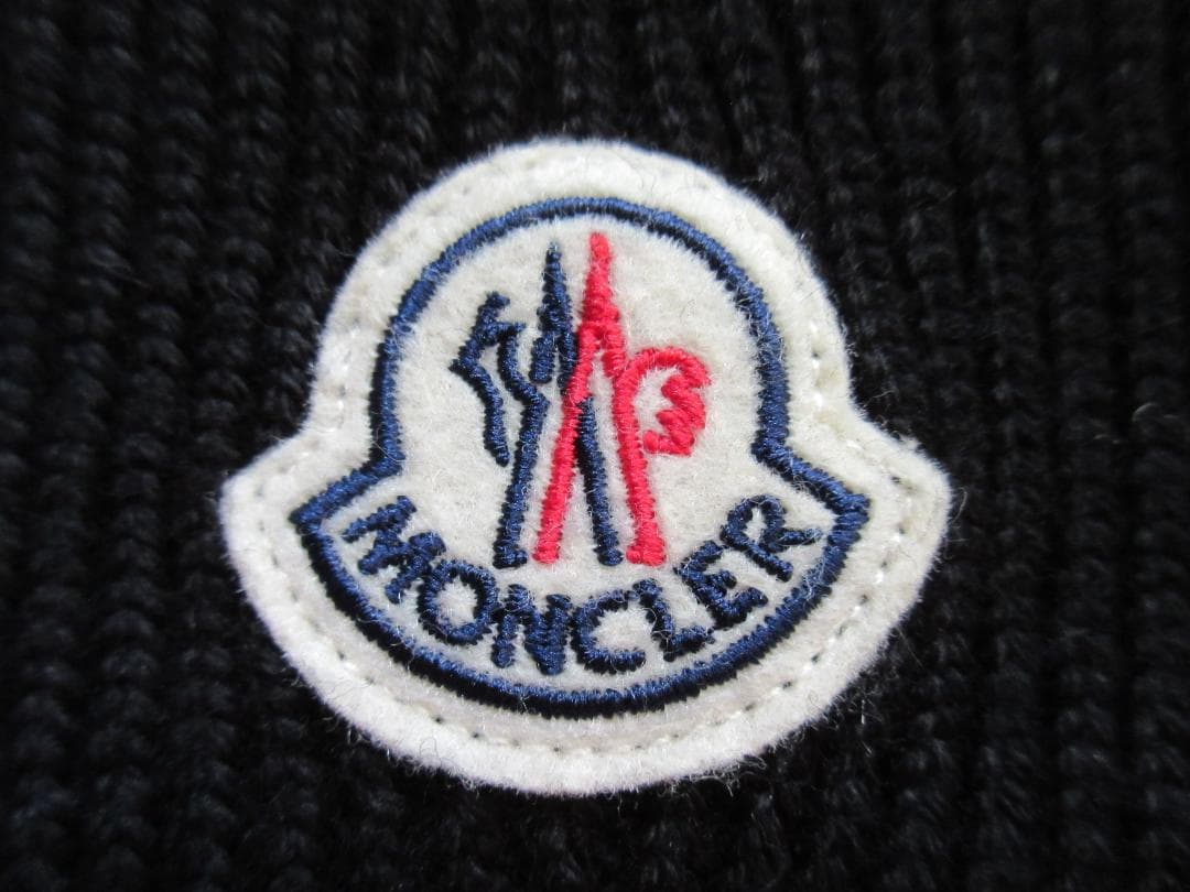 美品! MONCLER モンクレール ニット帽 ニットキャップ ビーニー 黒
