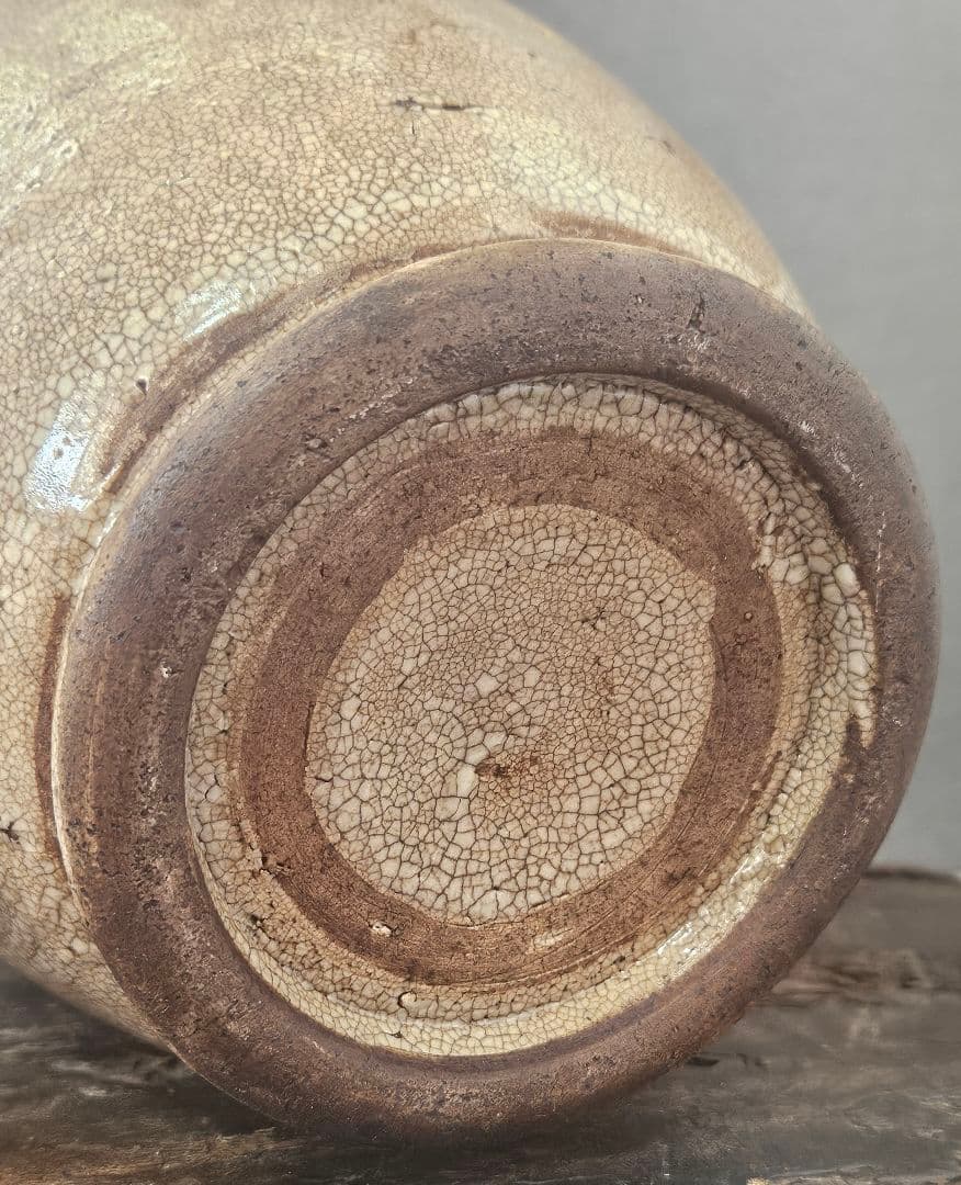 時代物❗　李朝古陶磁器系　中国古陶磁器系　肩口に目跡　雨漏り手　徳利　壺　花入