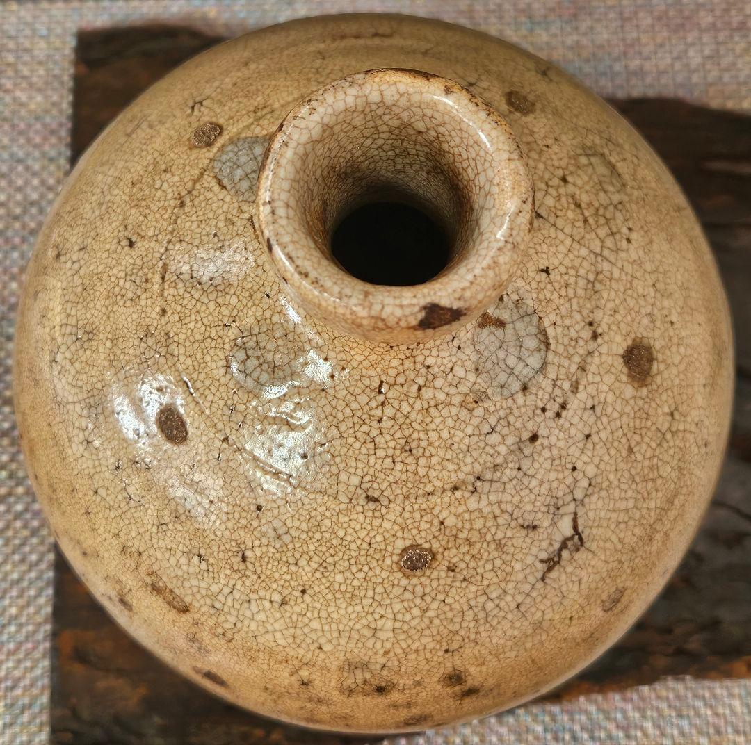 時代物❗　李朝古陶磁器系　中国古陶磁器系　肩口に目跡　雨漏り手　徳利　壺　花入