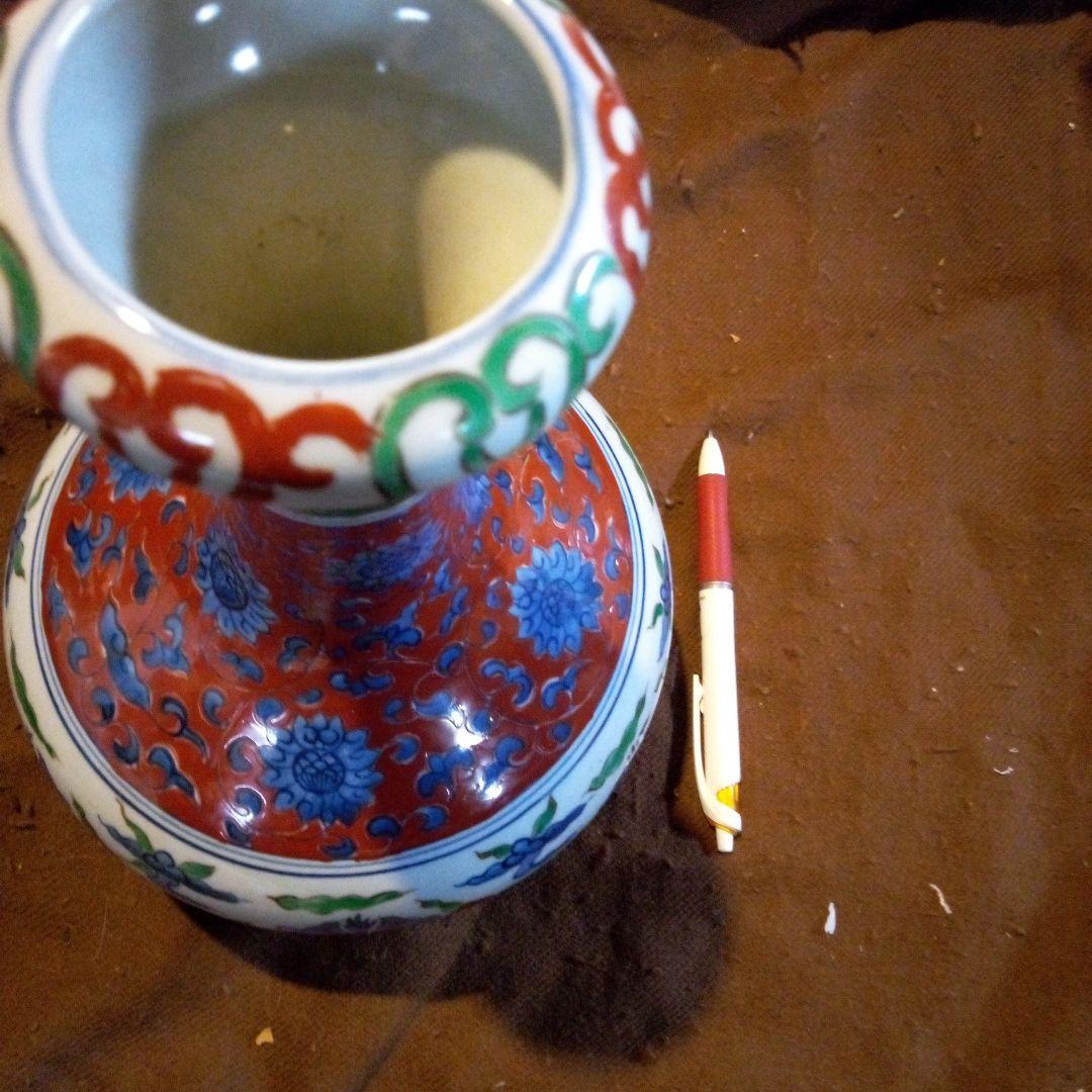 とし　中国陶磁器　明宣徳　長頸壺