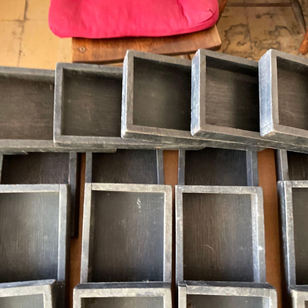 【chyas】B50-1/活版印刷所で使われていた小箱（文選箱）50枚