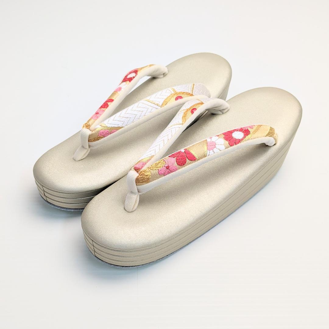 草履バッグセット 岩佐ブランド 古典 帯地 振袖用 金 フリーサイズ u84