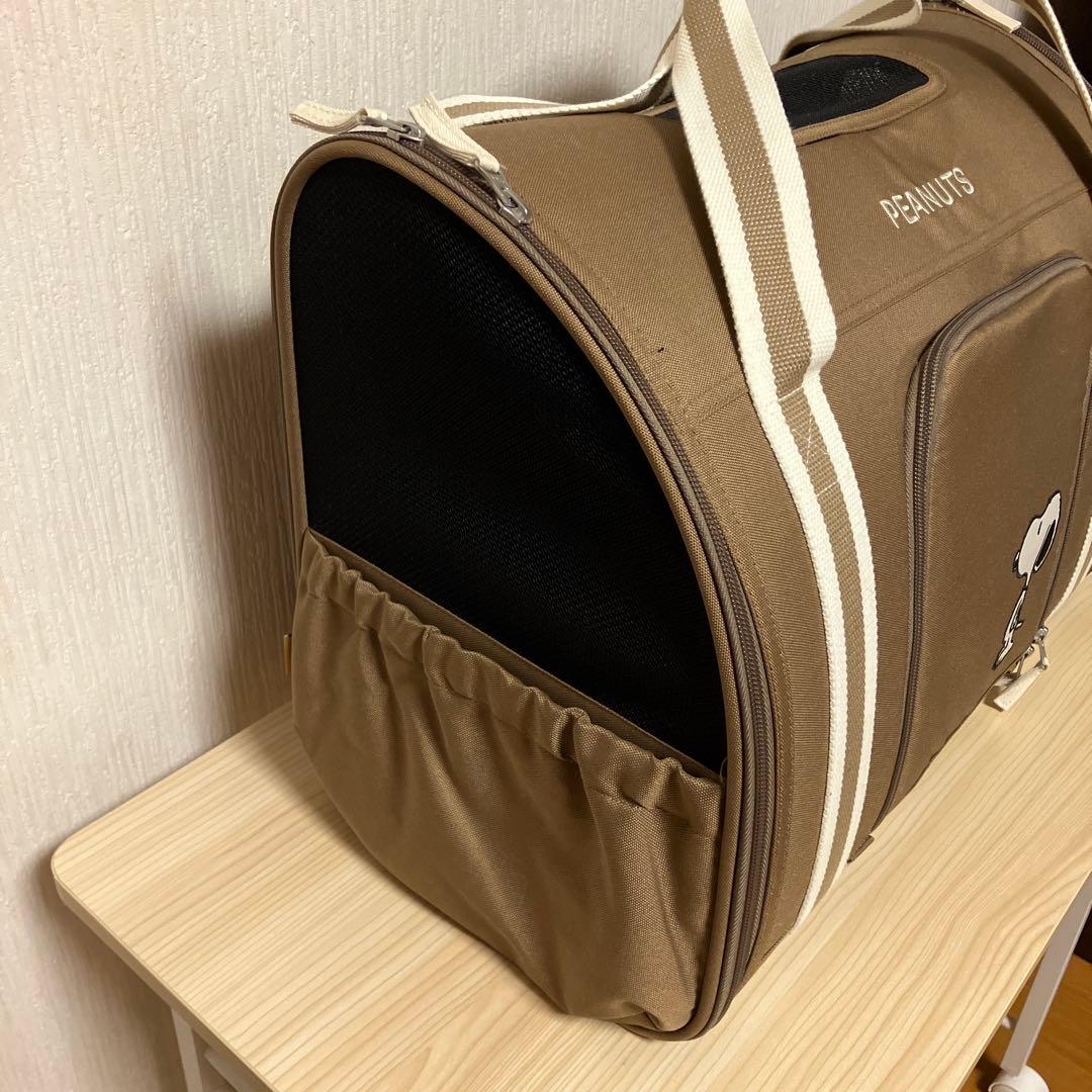 PEANUTS スヌーピー 犬用キャリーバッグ ブラウン