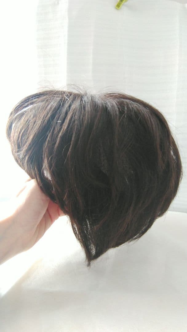 マダムヒロコ フルウィッグショ－ト ナチュラルブラウン 未使用に近い 総手植え