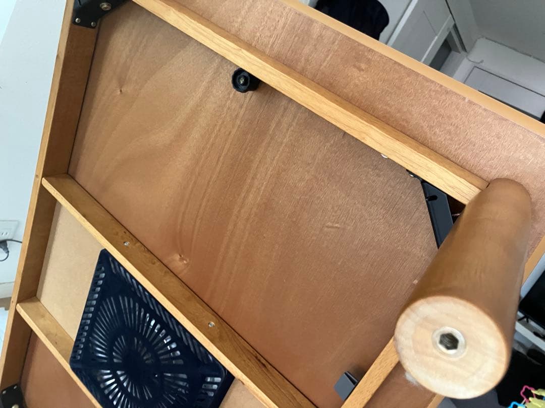 ブラウン 木製 ダイニングテーブル こたつ　高さ調節