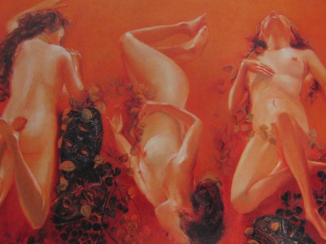 前畑省三、【パーントゥ・三態】、希少な額装用画集より、新品額装付