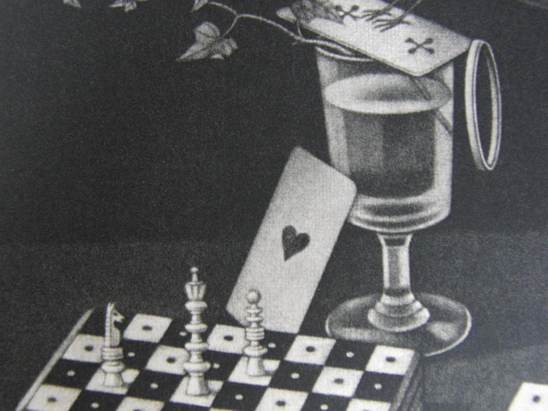 長谷川潔、飼馴らされた小鳥（西洋将棋等）、厳選、希少画集・額装画