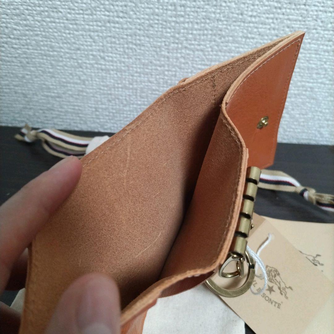 新品 イルビゾンテ 本革 キーケース 4連 スマートキー 小銭入れ キャラメル