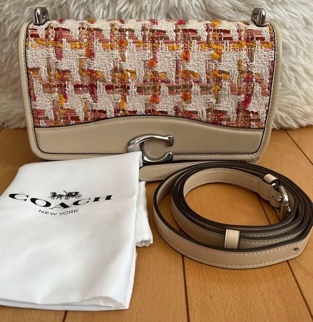 COACH ショルダーバッグ バンディット ツイード クロスボディ レザー