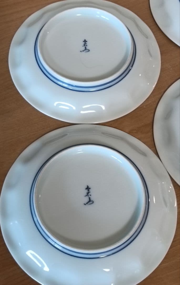 人間国宝 色鍋島 十三代今泉今右衛門作 錦藤袴絵銘々皿5枚　今泉今右衛門　銘々皿