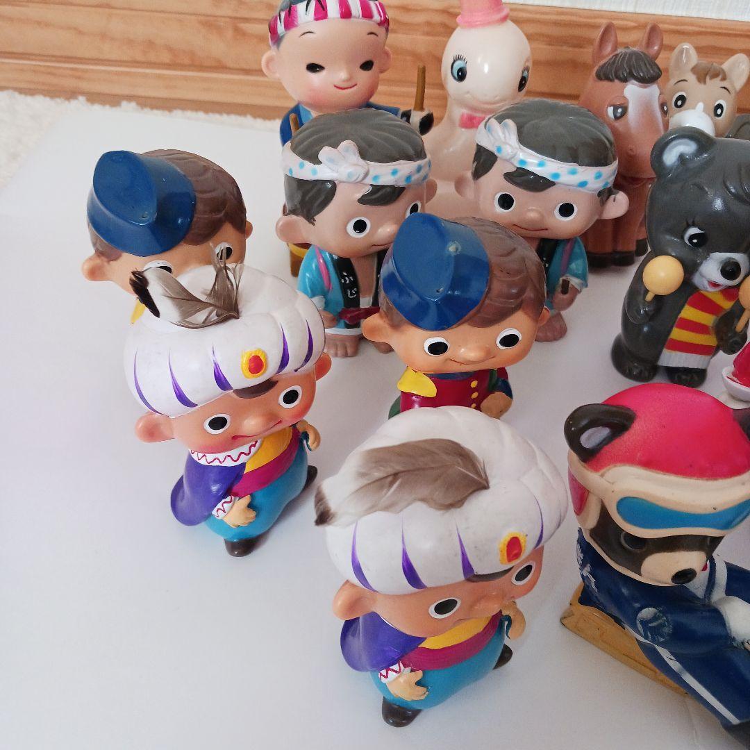 昭和レトロ　ソフビ貯金箱　19点セット 富士銀行　たくぎん　JAなど　まとめ