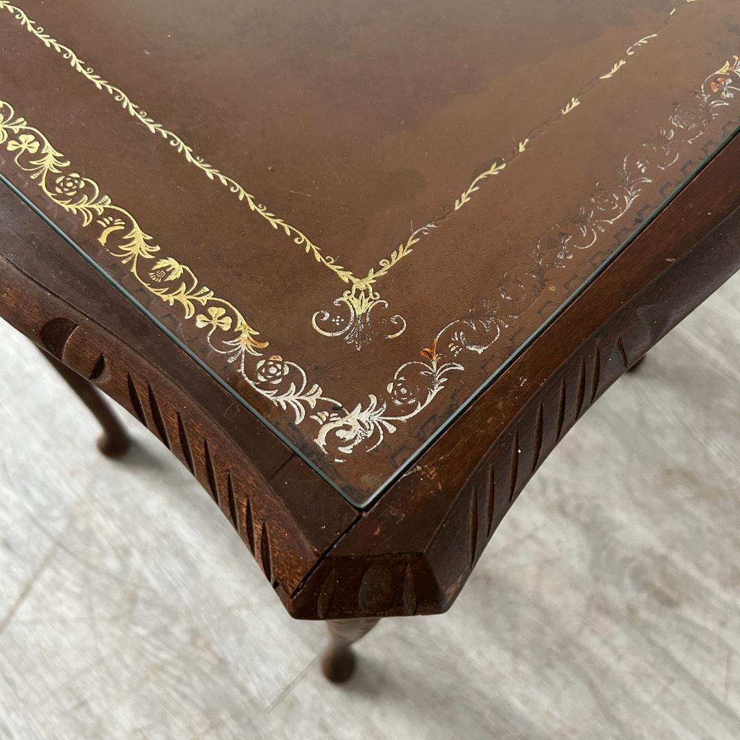 イギリス アンティーク家具 ガラストップ ネストテーブル 845A