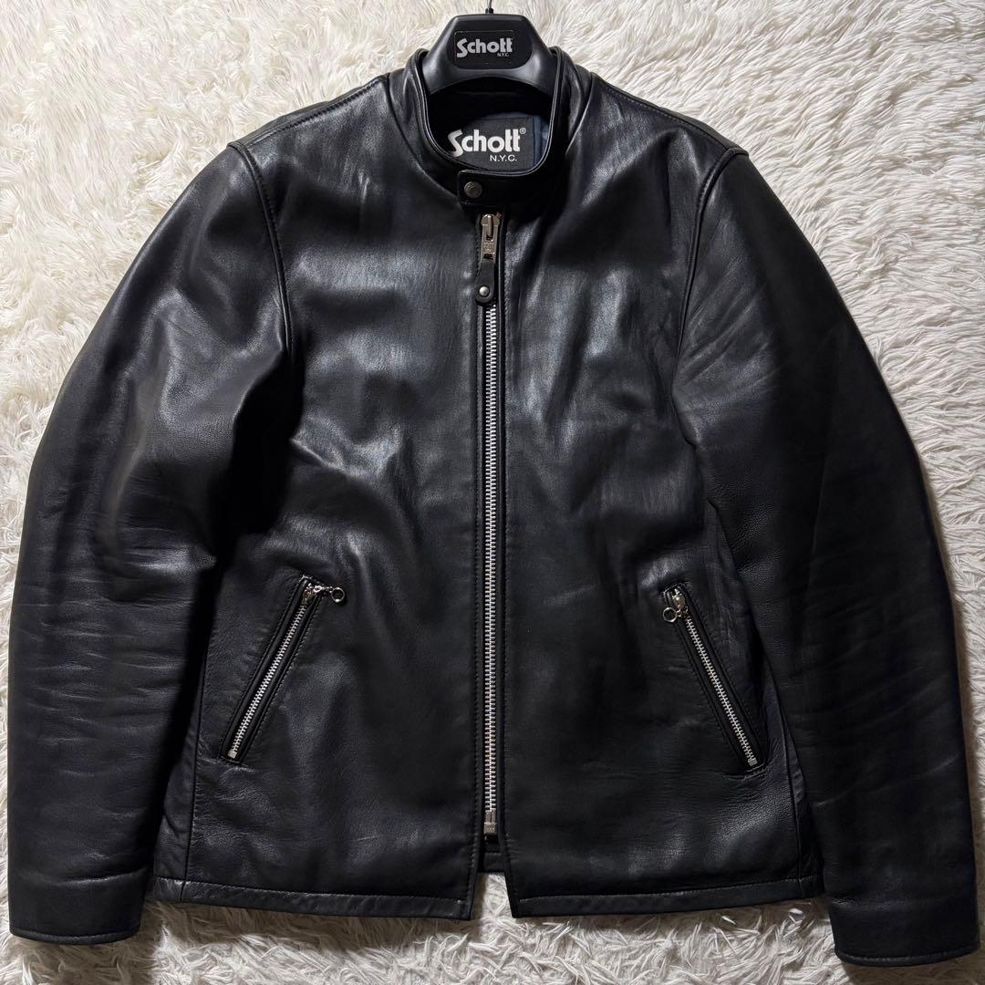 水*翔様 美品✨schott TAKEO KIKUCHI ラムレザー 羊革　黒