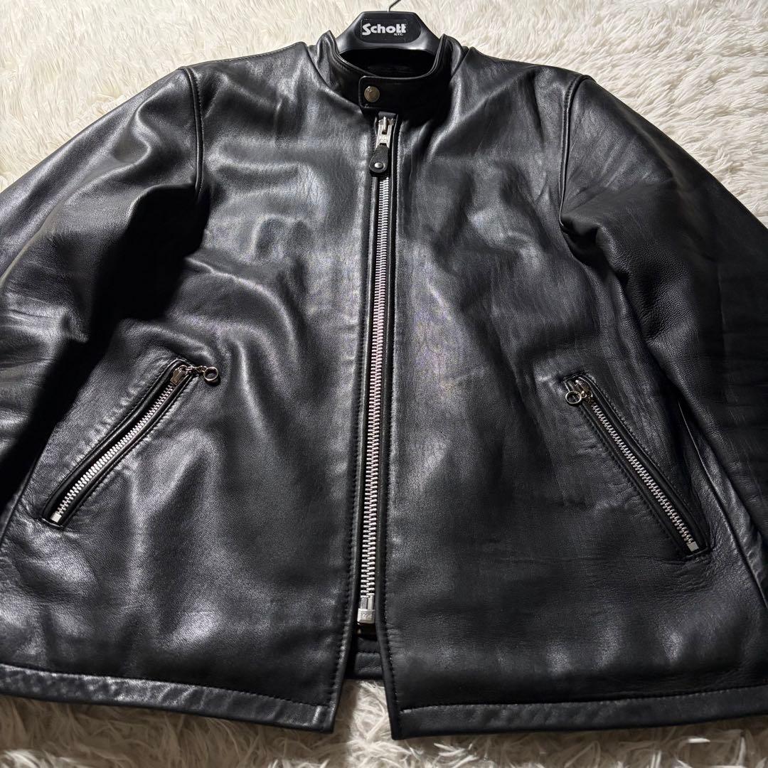 水*翔様 美品✨schott TAKEO KIKUCHI ラムレザー 羊革　黒